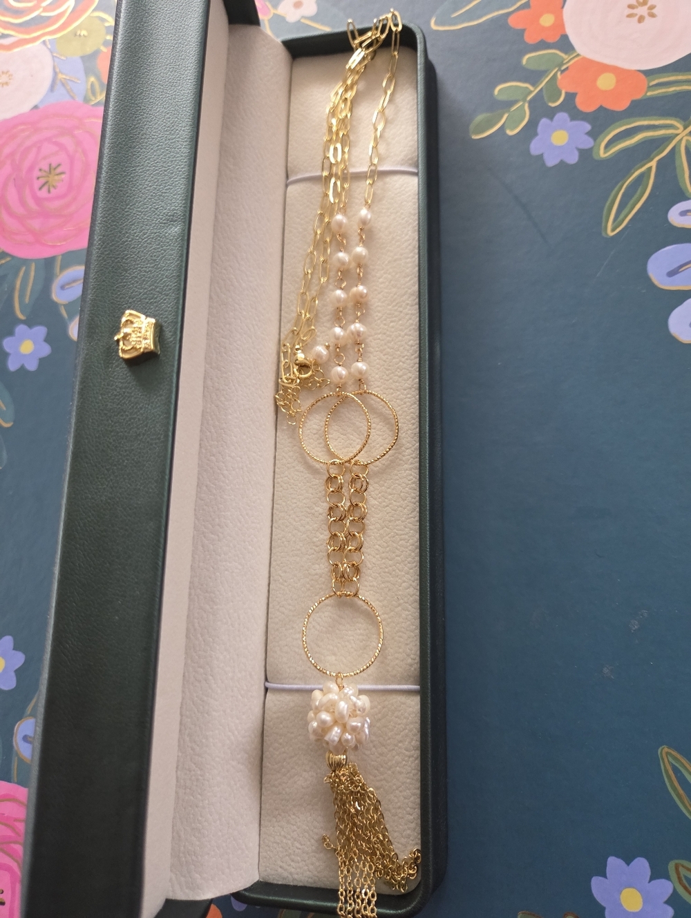Gold and Pearl Costume Jewelry Statement Necklace